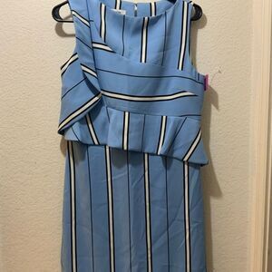 laltramoda dress blue stripe size 42 ruffle Italy